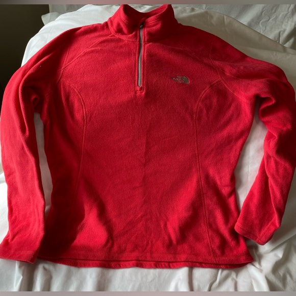 The North Face Tops - EUC The North Face 1/4 zip pullover coral size Large (runs small)